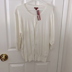New with tags white Merona 3/4 sleeve light cardigan